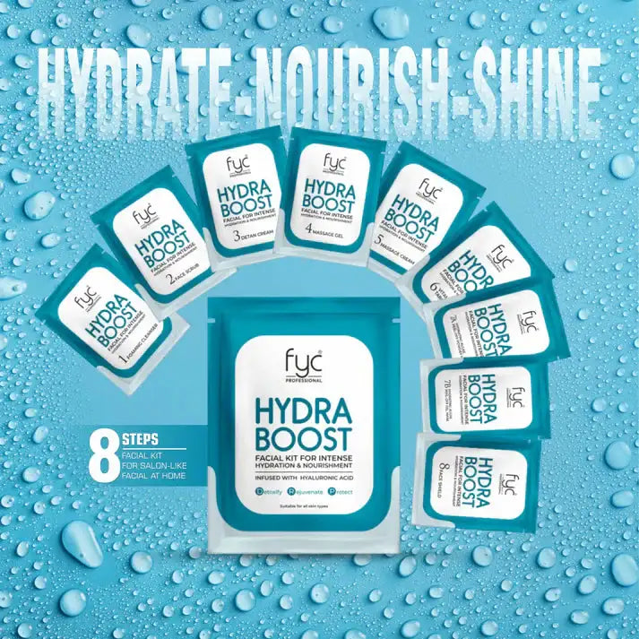 Fyc Professional HydraBoost Facial Kit Pouch 8 Step Facial Kit - Single Use (185gm) Fyc