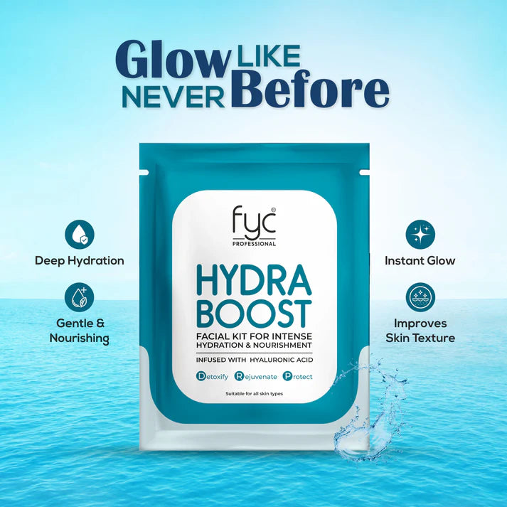 Fyc Professional HydraBoost Facial Kit Pouch 8 Step Facial Kit - Single Use (185gm) Fyc