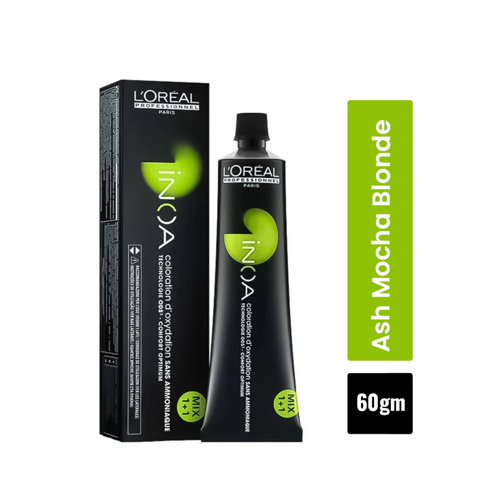 L’Oréal INOA Ammonia-Free Hair Color 7.18 Ash Mocha Blonde Loreal Professional