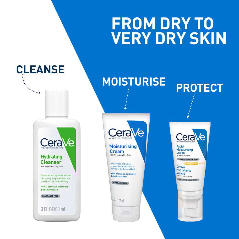 CeraVe Moisturizer Cream For Dry Skin With Ceramides, Niacinamide & Hyaluronic Acid For Barrier Repair – 177ml CeraVe