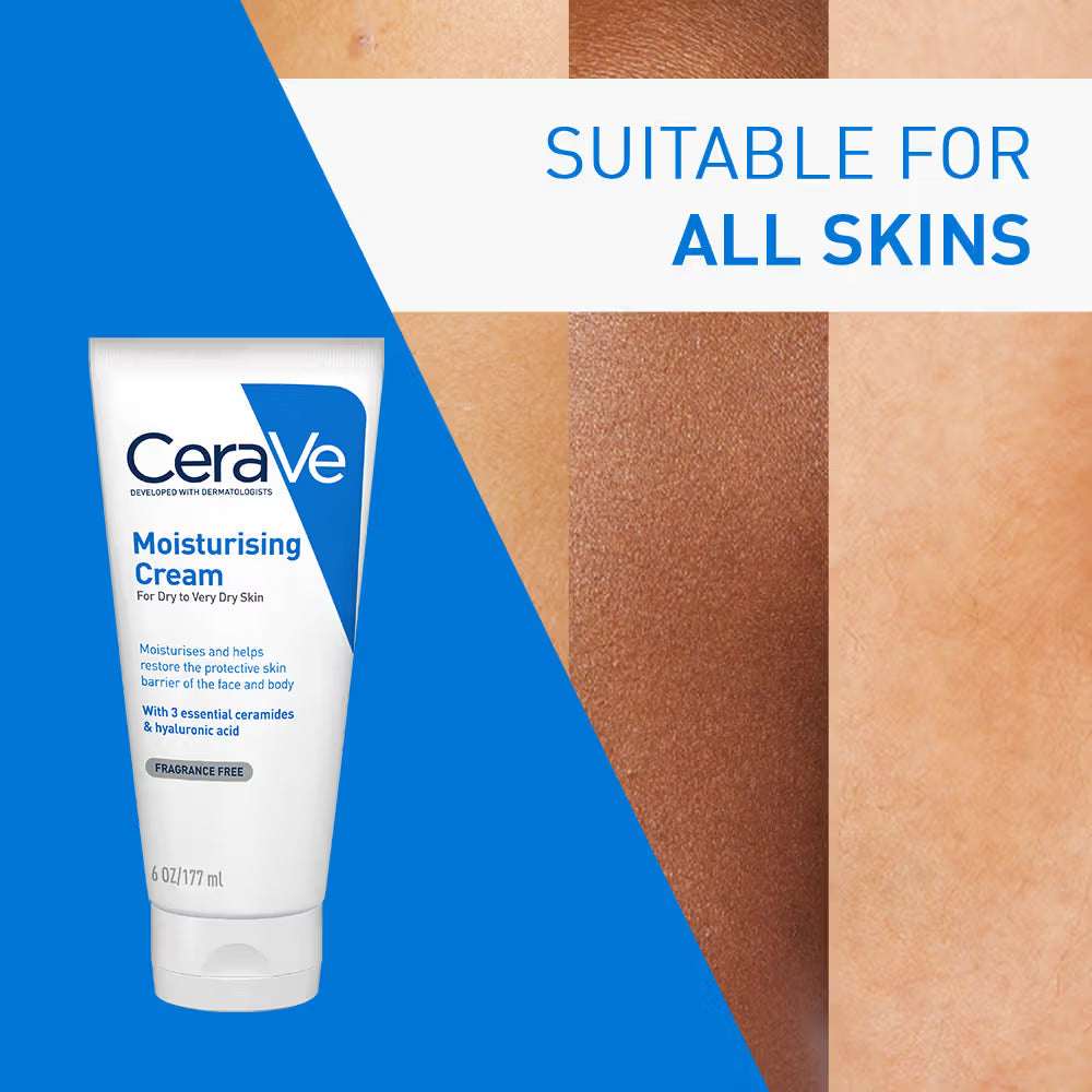 CeraVe Moisturizer Cream For Dry Skin With Ceramides, Niacinamide & Hyaluronic Acid For Barrier Repair – 177ml CeraVe