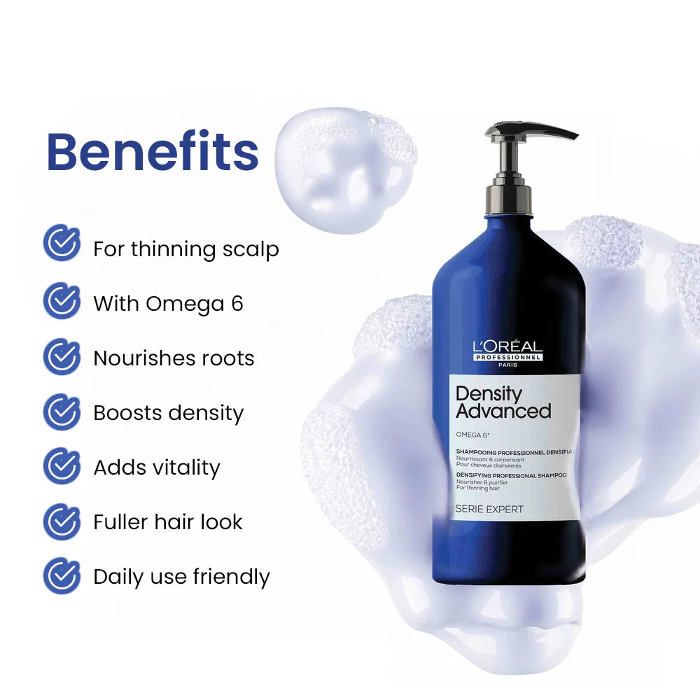 L'Oreal Professionnel Density Advanced Shampoo for Thinning Hair Visibly Increases Volume (1500ml) Loreal Professional