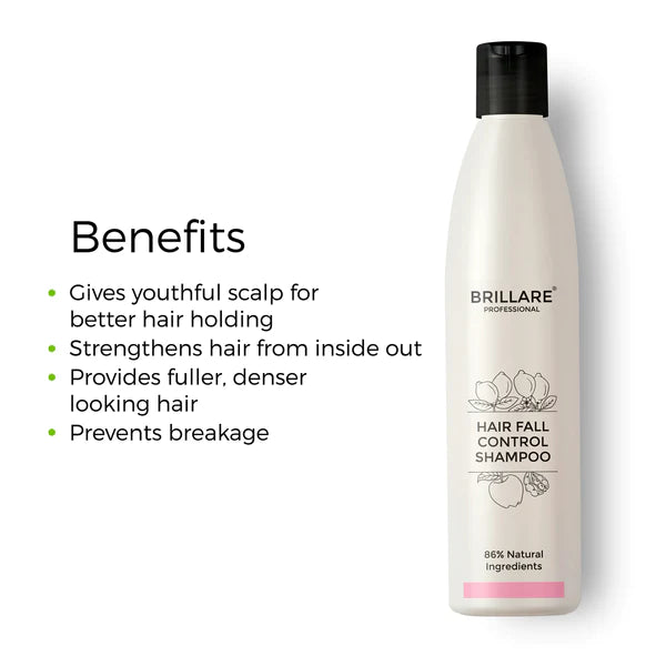 Brillare hair fall control shampoo 300ml - 86% natural ingredients