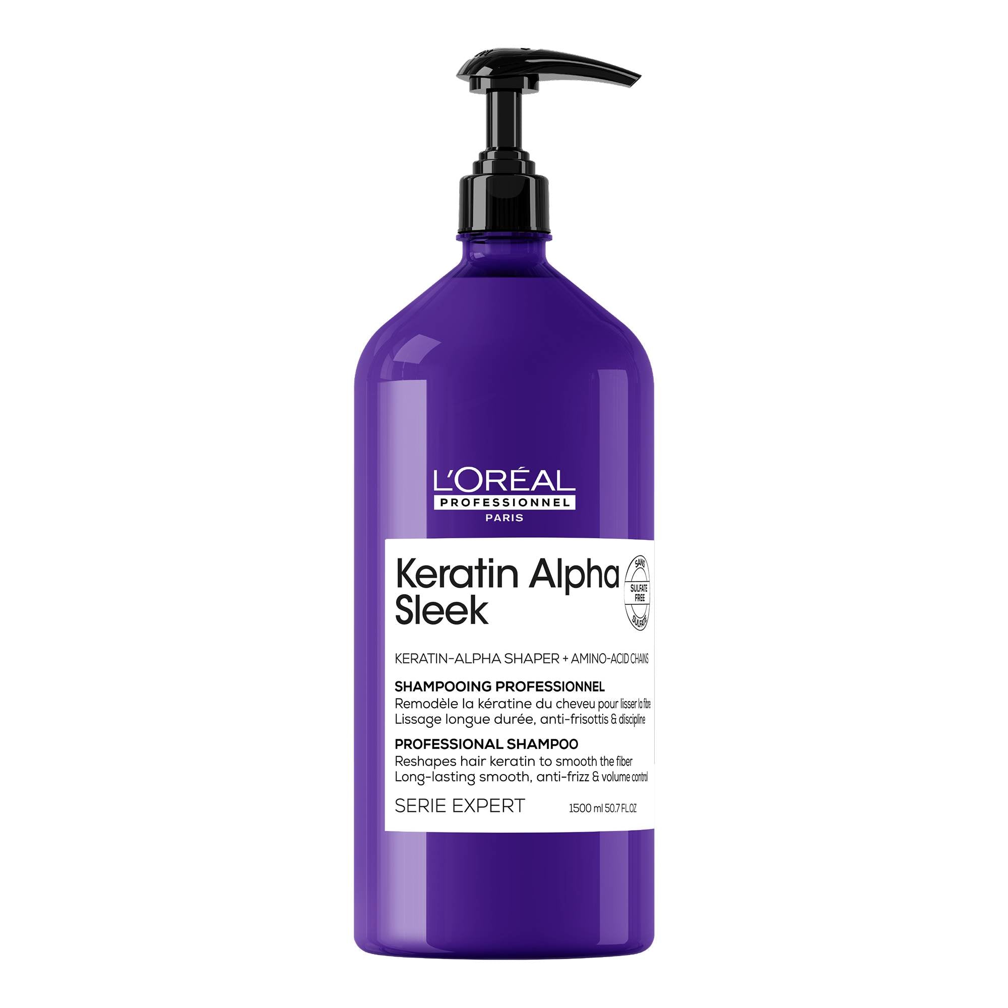 L'Oréal Professionnel Keratin Alpha Sleek Sulfate-Free Shampoo 1500ml Loreal Professional
