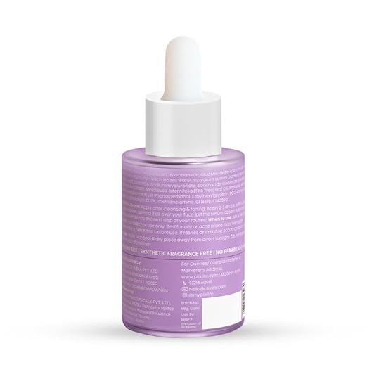 PLIX – The Plant Fix 10% Niacinamide Jamun Face Serum | 1% Zinc & Witch Hazel | Controls Oil, Reduces Acne Marks & Blemishes | For Acne-Prone Skin | 30ml PLIX