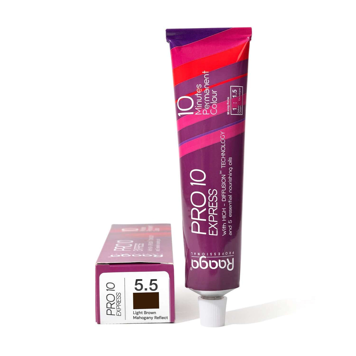 Raaga Pro 10 Express Hair Colour Light Brown Mahogany 5.5 Raaga Professional