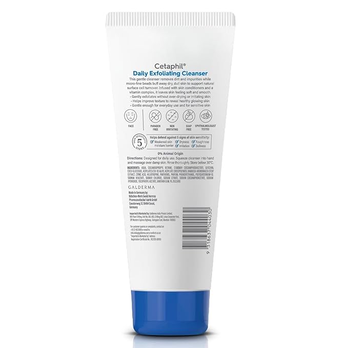 Face Wash by Cetaphil ,Daily Exfoliating Cleanser for All Skin Types (178 ml) cetaphil