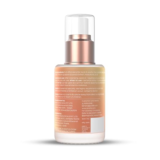 PLIX β The Plant Fix 24K Guava Gold Serum | With Vitamin C & Hyaluronic Acid | Brightening & Anti-Photoageing | 2-in-1 Face Serum + Primer | 30ml PLIX