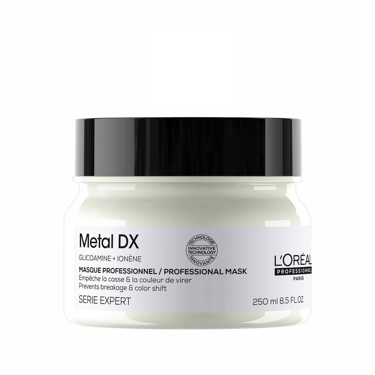 L’Oréal Professionnel Metal DX Anti-Deposit Protector Hair Mask - 250ml | Professional Mask for Less Breakage, Get Strong & Shiny Hair | With Glicoamine | For Men & Women Loreal Professional