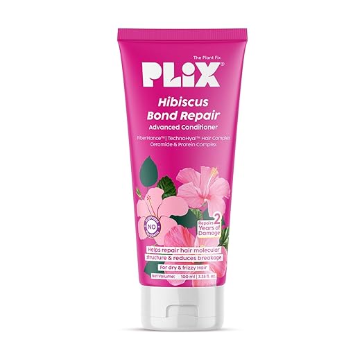 PLIX – The Plant Fix Hibiscus Bond Repair Advanced Conditioner | Strengthens & Repairs Hair with FiberHance™ & TechnoHYAL Hair Complex | Deep Nourishment & Hydration | 175ml PLIX