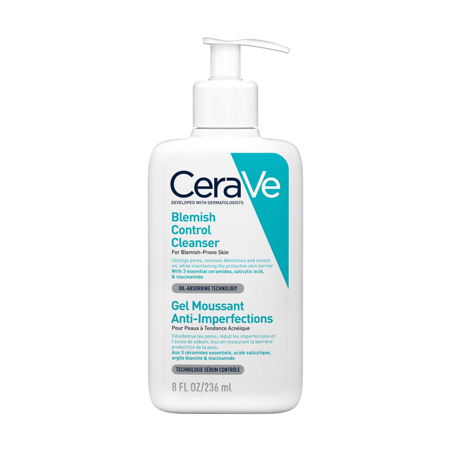 CeraVe Blemish Control Cleanser with 2% Salicylic Acid & Niacinamide for Acne-prone skin (236ml) CeraVe