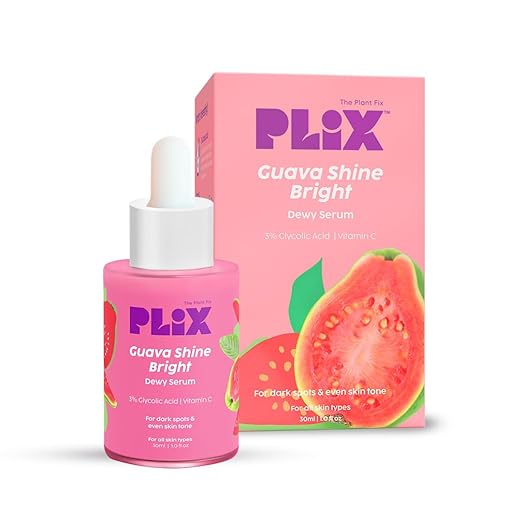 PLIX – The Plant Fix 3% Glycolic Acid Guava Serum | Gentle Exfoliation, Glowing & Even-Toned Skin | Minimizes Dark Spots | For All Skin Types | 30ml plix
