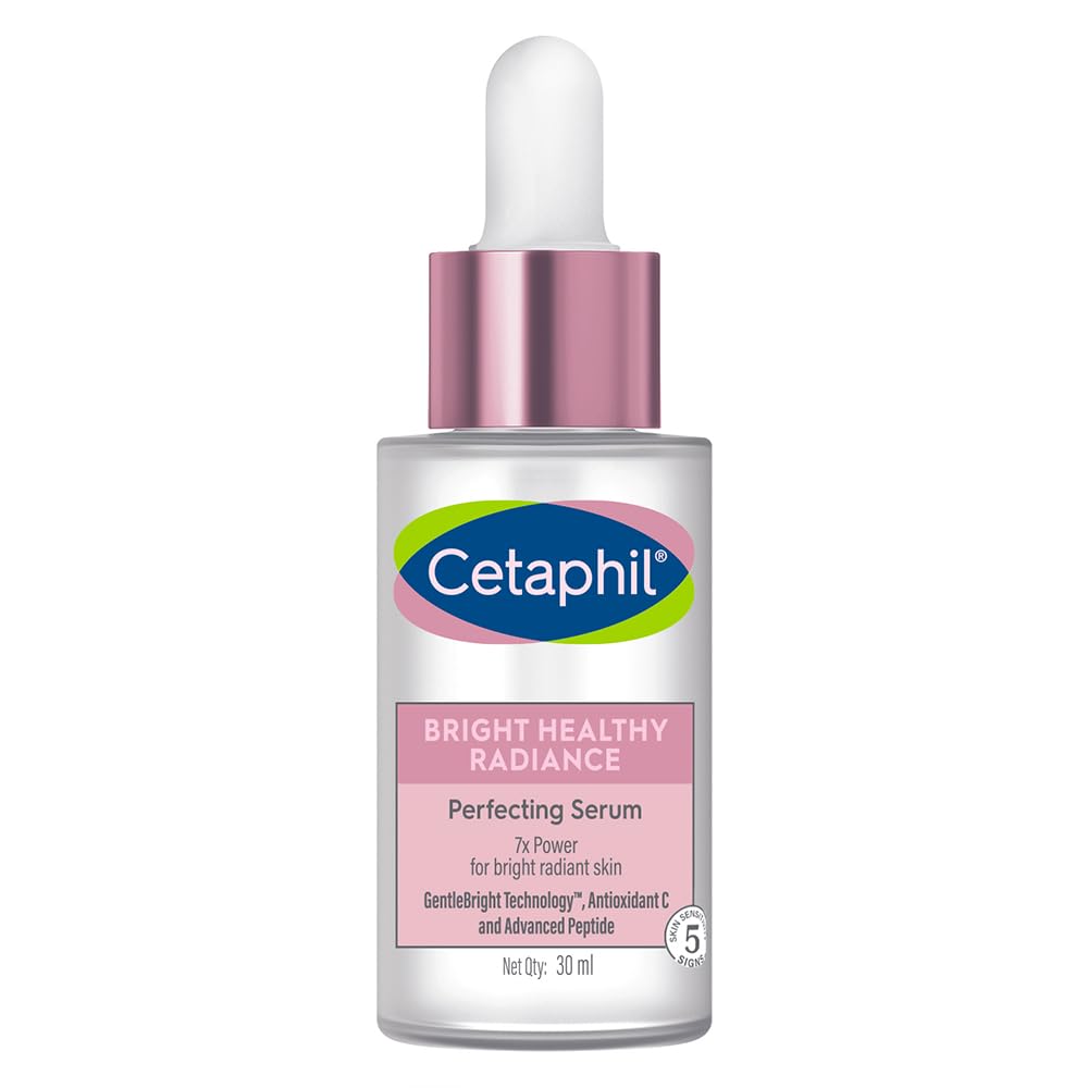 Cetaphil serum bottle with dropper on a white background