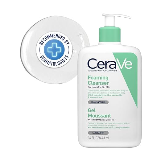 CeraVe Foaming Cleanser Face Wash For Oily Skin with Ceramides, Dermatologist Recommended – 236ml CeraVe