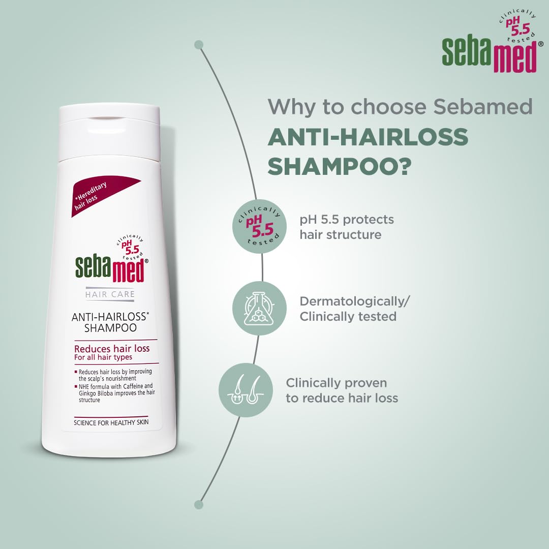 Sebamed Anti Hairloss Shampoo 200 ml | pH 5.5 for Stronger Hair Sebamed