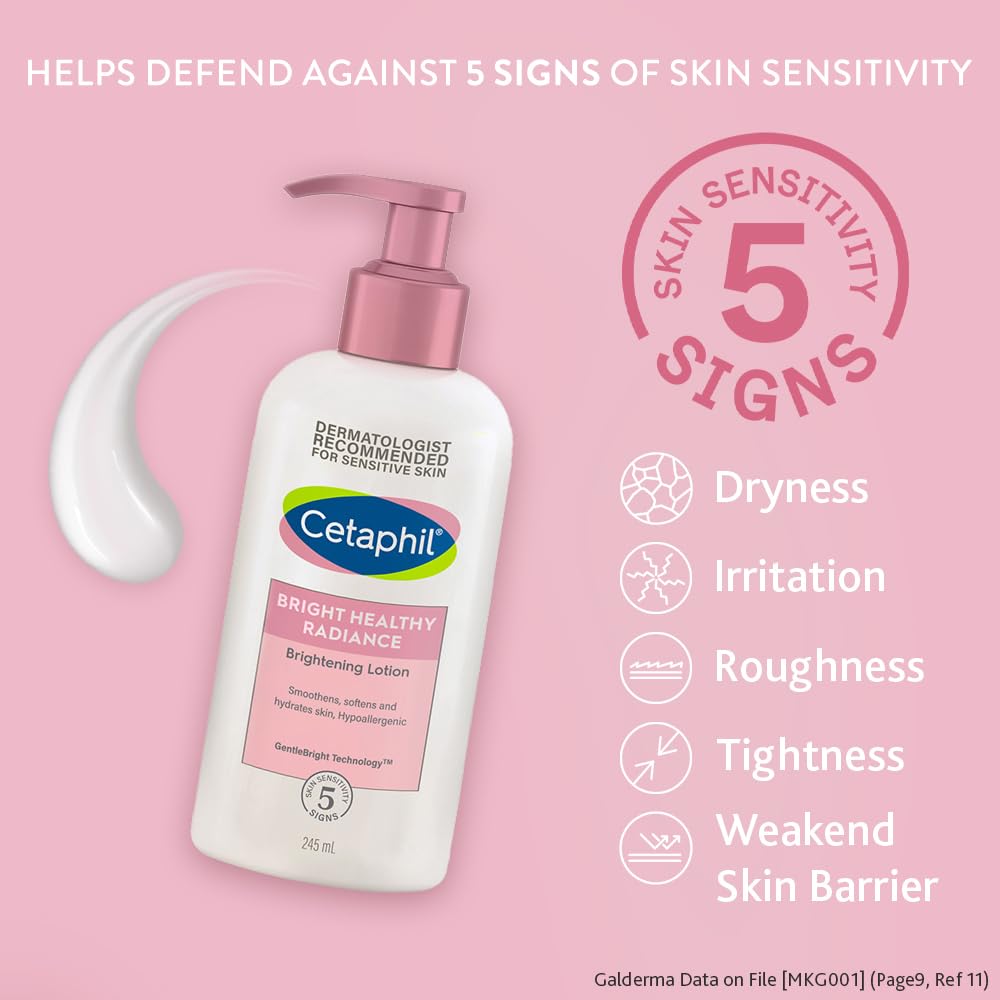Cetaphil Bright Healthy Radiance Brightness Lotion 245ml, Dermatologist Tested, Niacinamide & Sea Daffodil, Dark Spot Reduction, Even Skin Tone cetaphil