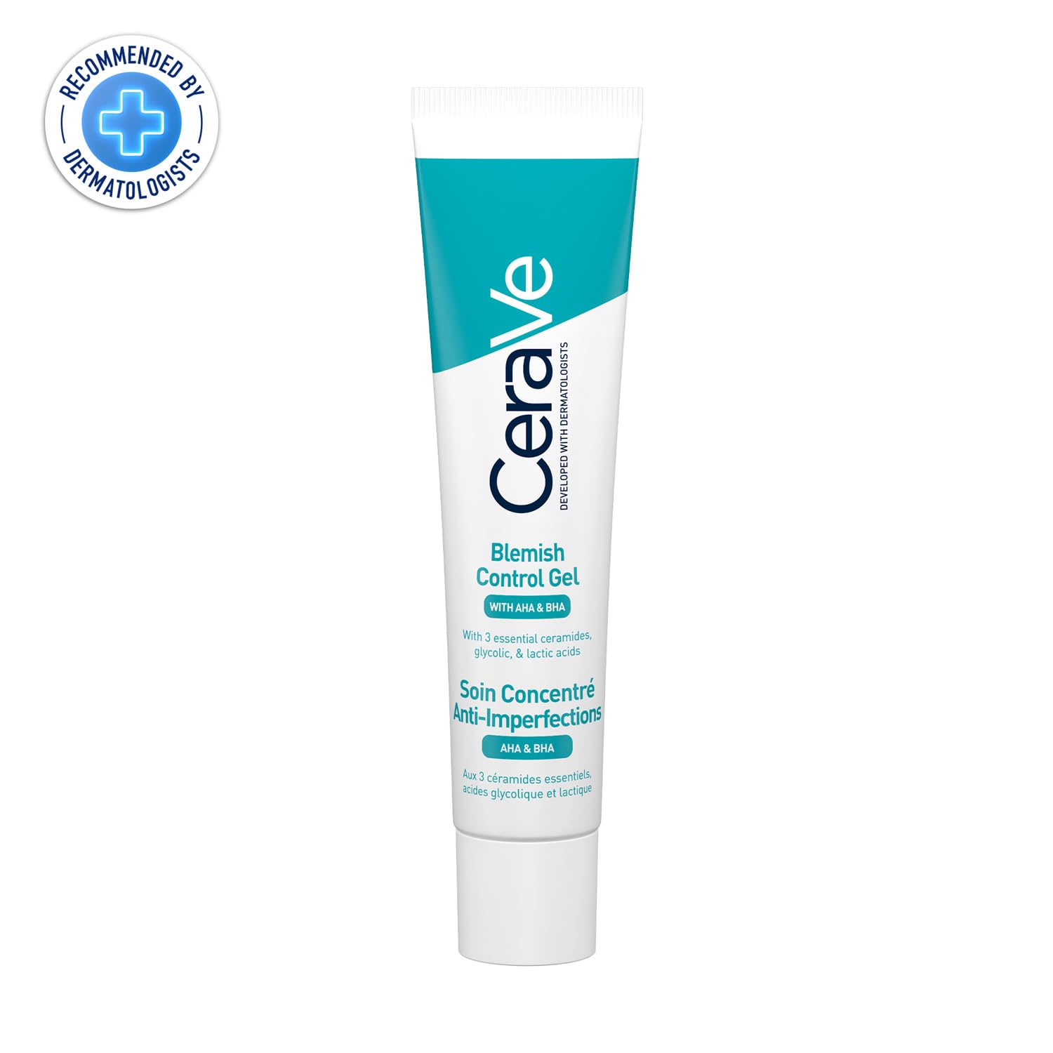 CeraVe Blemish Control Gel with 2% Salicylic Acid, AHA & Niacinamide for Acne Spot Treatment (40ml) CeraVe