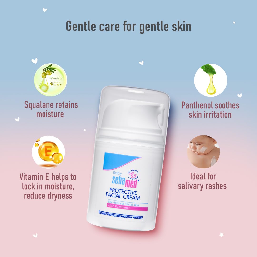 Sebamed Baby Protective Facial Cream 50ml | pH 5.5 | Salivary Rash Sebamed
