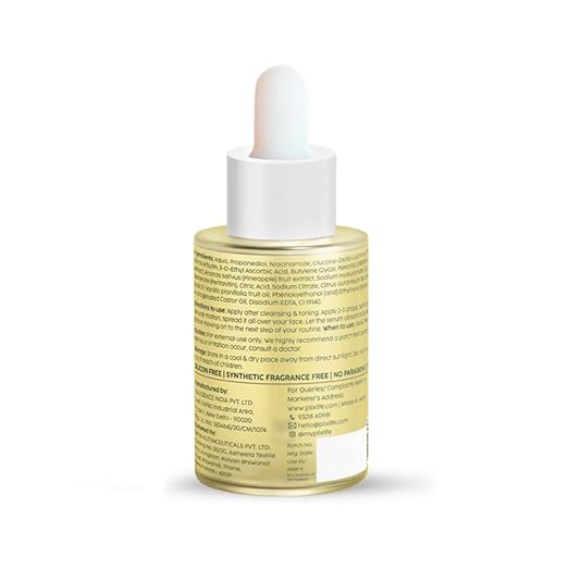 PLIX – The Plant Fix 2% Alpha Arbutin Pineapple Dewy Face Serum | 10% Niacinamide + 5% PHA | De-Pigmentation & Dark Spot Removal | Brightening Serum | 30ml PLIX