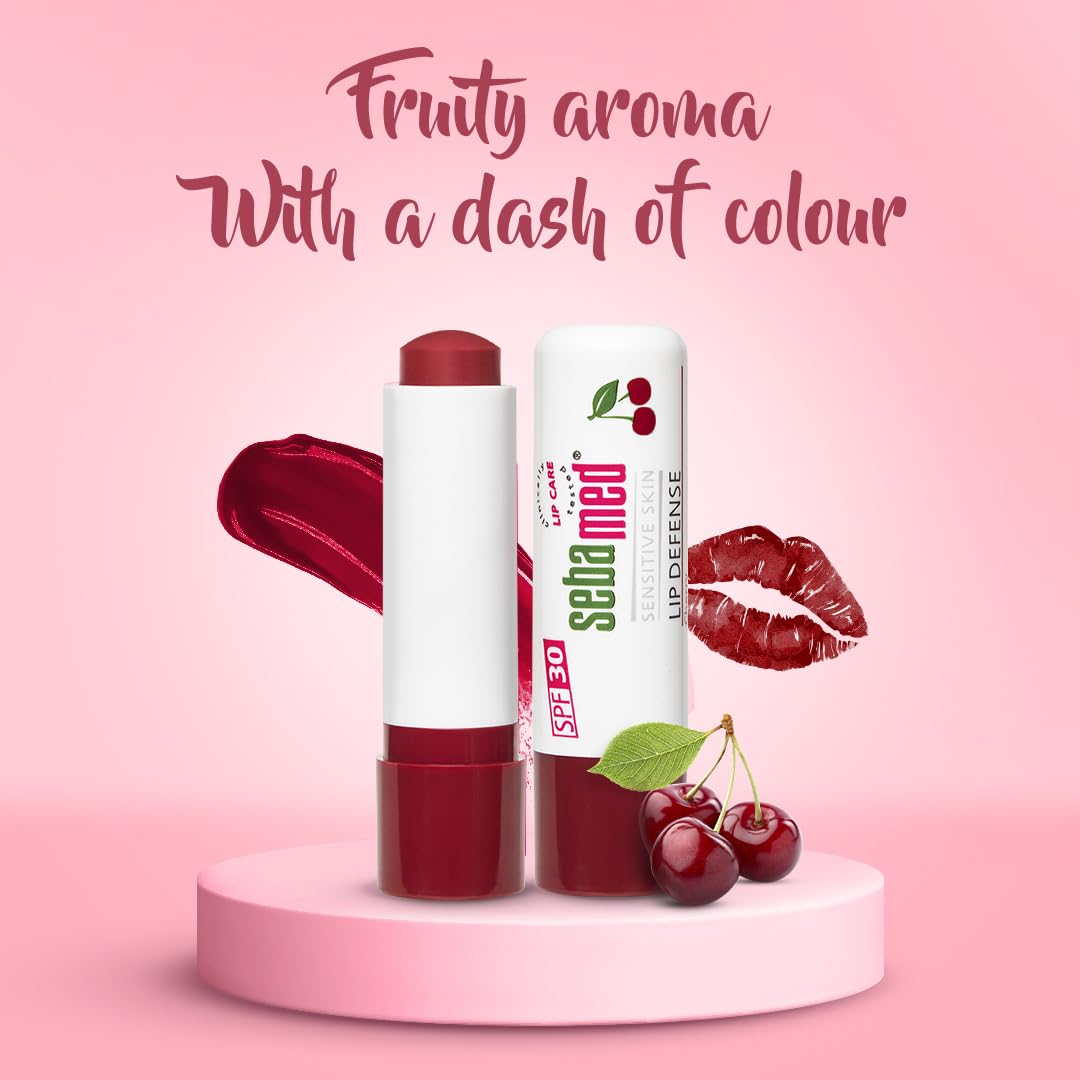 Sebamed Lip Defense Cherry 4.8g | SPF 30 Lip Balm for Dry Lips