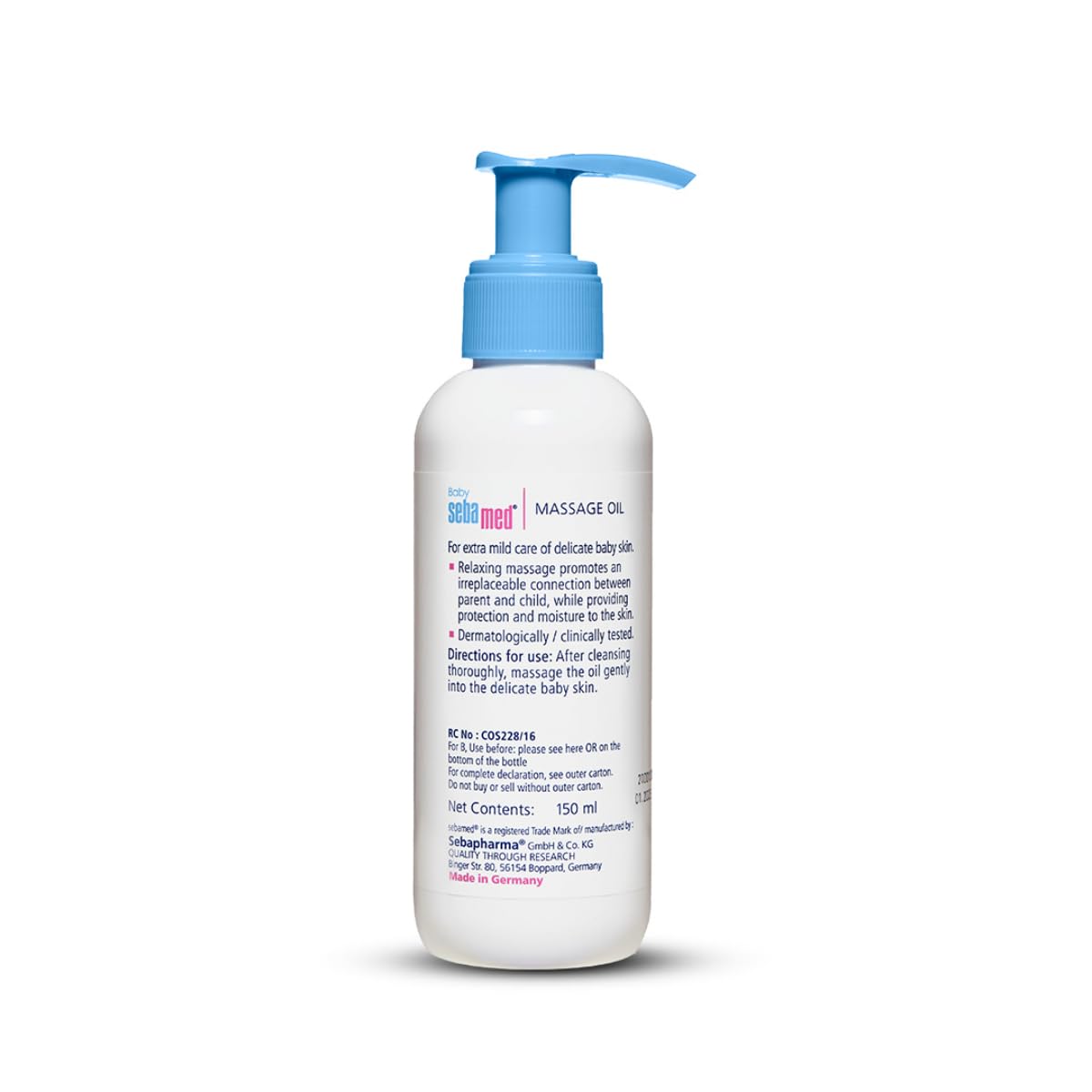 Sebamed Baby Massage Oil 150 ml | Non-Greasy Oil with Soya Oil Sebamed
