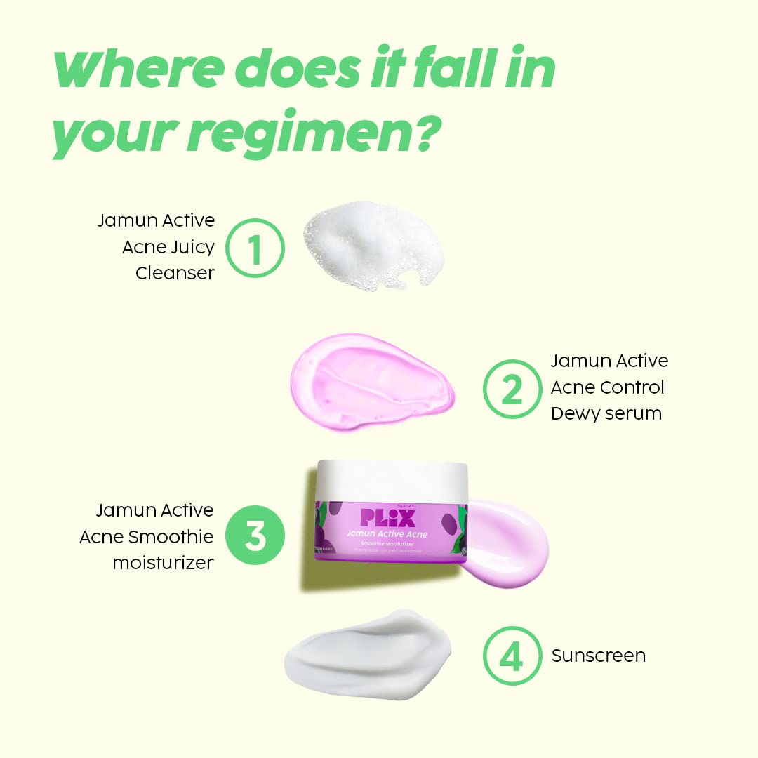 PLIX – 2% Niacinamide Jamun Moisturizer | 2% Acne Buster for Pimple Control | Witch Hazel & Jamun Extract | For Oily & Acne-Prone Skin | 50g PLIX