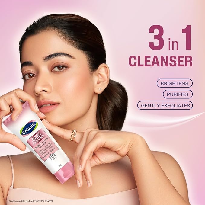 Cetaphil Bright Healthy Radiance Gentle Renewing Cleanser|100G|Gentlebright Technology With Vitamin E-Releasing Jojoba Beads|For All Skin Types|Fragrance Free,1 Count cetaphil