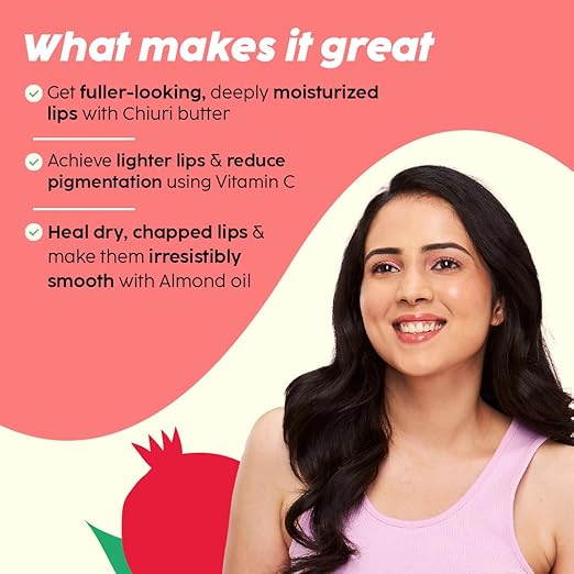 PLIX – The Plant Fix Pomegranate Plump Lips Puddin' Mask | Lightens Dark Lips & Hydrates | With Chiuri Butter & Vitamin C | For Soft, Smooth & Plump Lips | 15g | Red PLIX