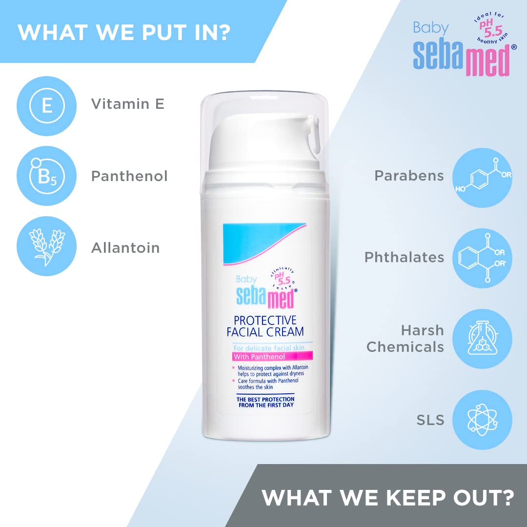 Sebamed Baby Protective Facial Cream 100 ml | pH 5.5 Face Cream Sebamed