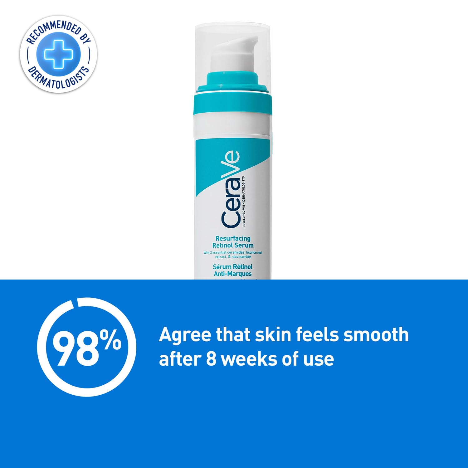 CeraVe Resurfacing Retinol Serum, Reduces Acne Marks with Licorice Root Extract & Niacinamide (30ml) CeraVe