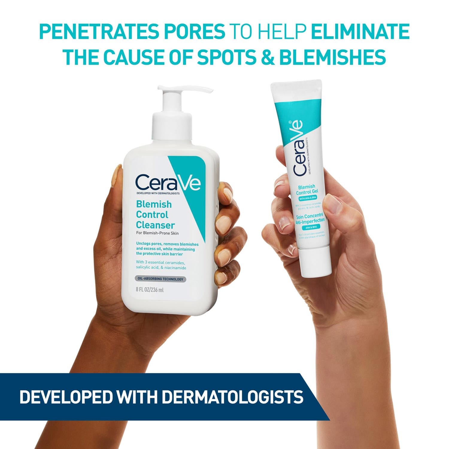 CeraVe Blemish Control Gel with 2% Salicylic Acid, AHA & Niacinamide for Acne Spot Treatment (40ml) CeraVe
