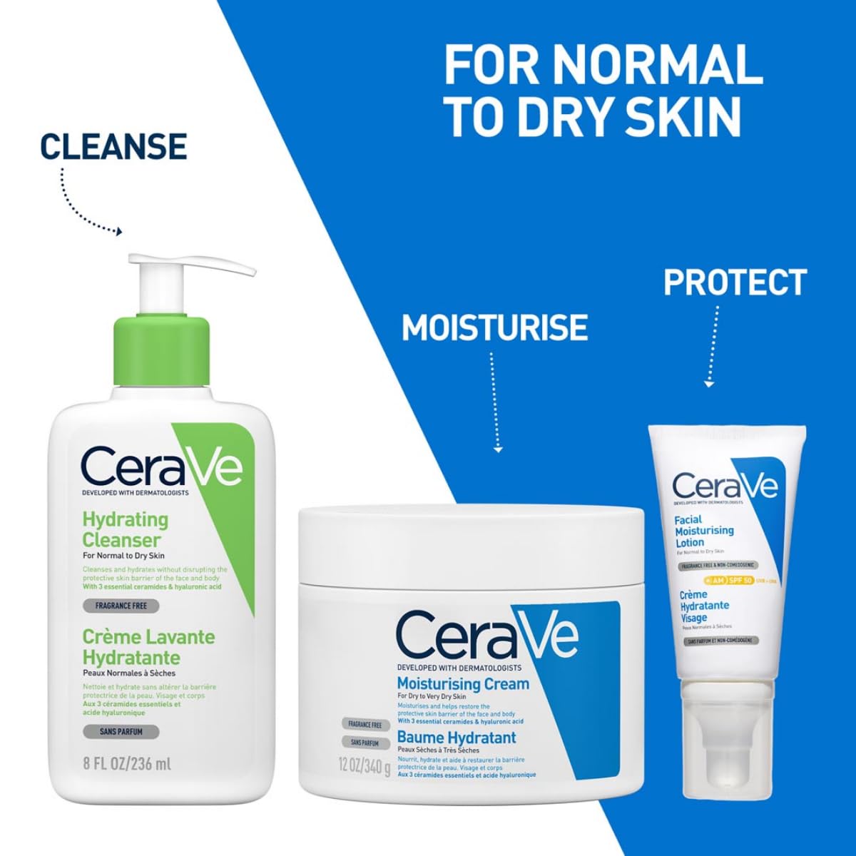 Cerave AM Facial Moisturizing Lotion With Sunscreen SPF 50 UVB + UVA, Dermatologist Recommended Day Cream (52ml) CeraVe
