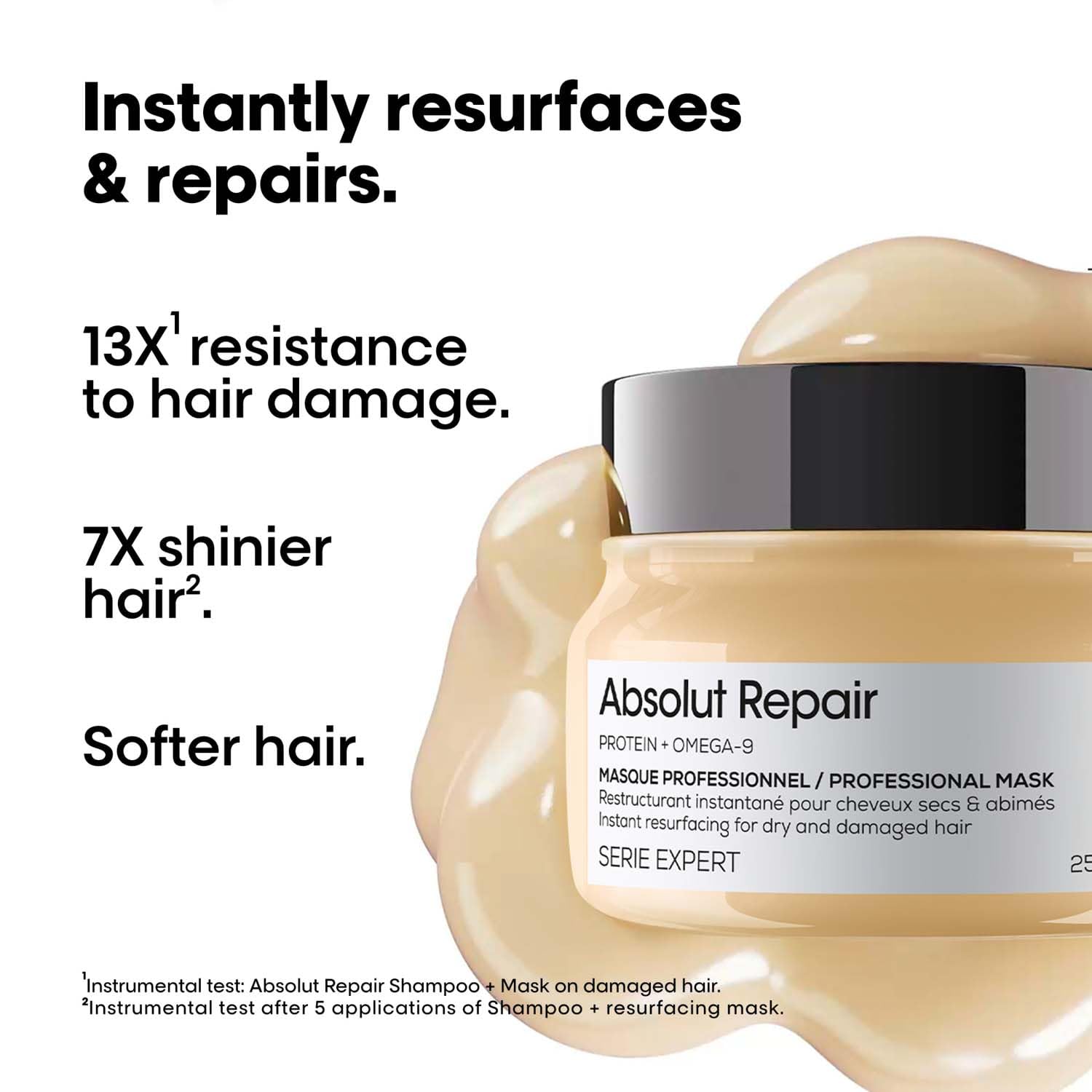 L'Oréal Professionnel Absolut Repair Mask 250 ml | With Protein & Omega-9 | Repairs & Strengthens Dry, Damaged Hair | Professional Mask for Men & Women Loreal Professional