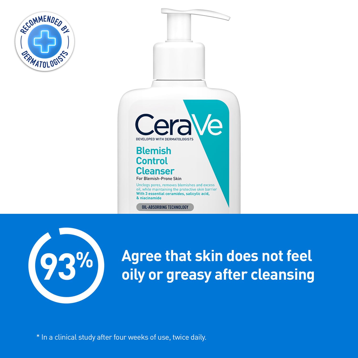 CeraVe Blemish Control Cleanser with 2% Salicylic Acid & Niacinamide for Acne-prone skin (236ml) CeraVe