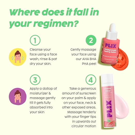 PLIX – The Plant Fix Pomegranate Peeling Potion | 25% AHA + 2% BHA + 5% PHA | At-Home Facial, Gentle Exfoliation & Glow Boost | Unisex | 30ml PLIX