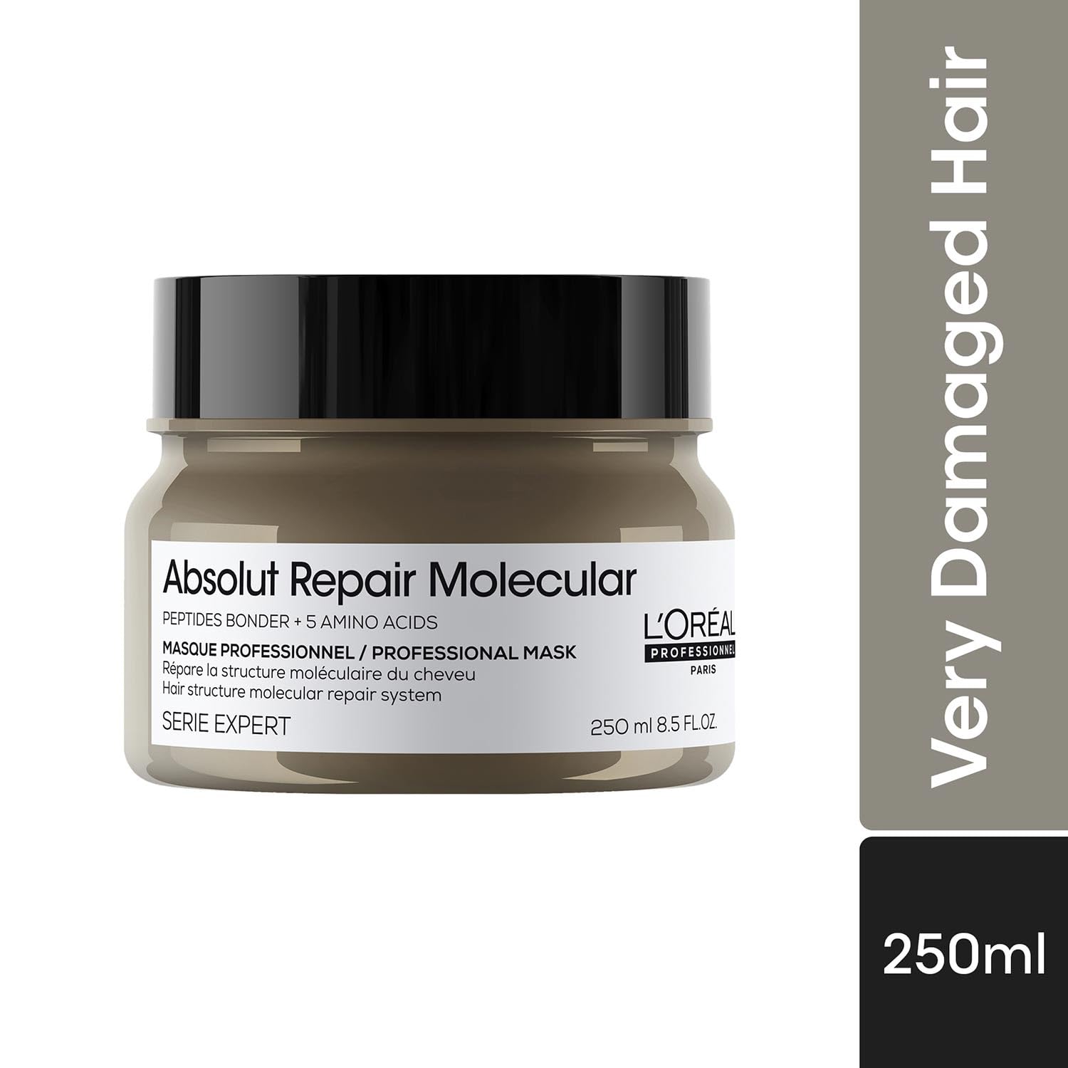 L'Oreal Serie Expert Absolut Repair Molecular hair mask jar on a white background
