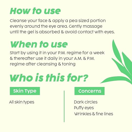 PLIX – The Plant Fix Guava Fresh Under-Eye Gel | Reduces Dark Circles, Puffiness & Fine Lines | With 3% Niacinamide, Vitamin E & Caffeine | 100% Vegan | 15g PLIX