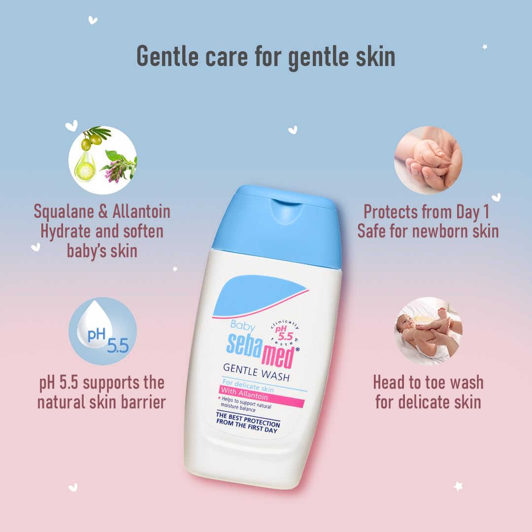 Sebamed Baby Gentle Wash 50 ml | pH 5.5 Soap-Free & Tear-Free Wash Sebamed