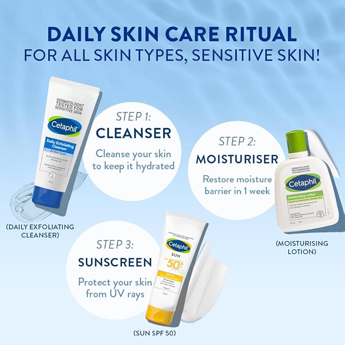 Face Wash by Cetaphil ,Daily Exfoliating Cleanser for All Skin Types (178 ml) cetaphil