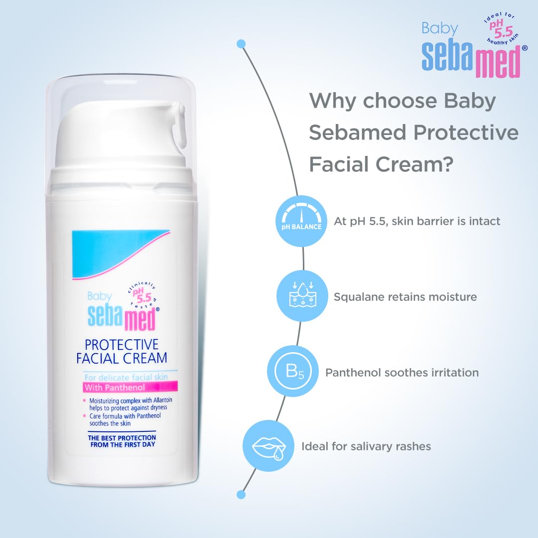 Sebamed Baby Protective Facial Cream 100 ml | pH 5.5 Face Cream Sebamed