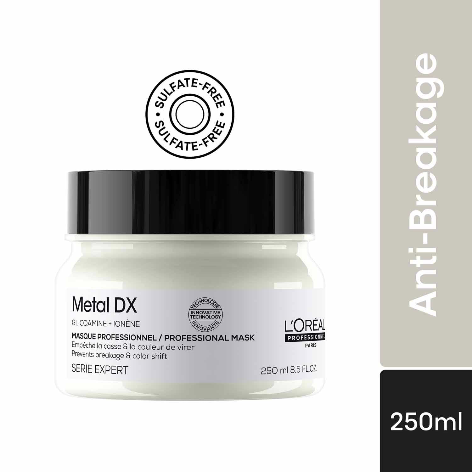 L’Oréal Professionnel Metal DX Anti-Deposit Protector Hair Mask - 250ml | Professional Mask for Less Breakage, Get Strong & Shiny Hair | With Glicoamine | For Men & Women Loreal Professional
