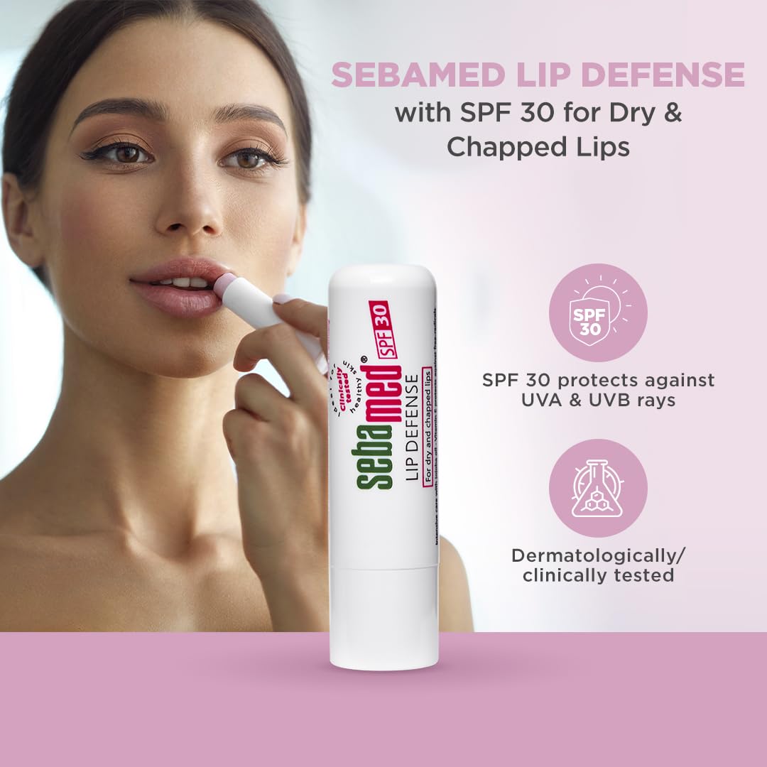 Sebamed Lip Defense White 4.8 g | SPF 30 Lip Balm for Dry Lips Sebamed