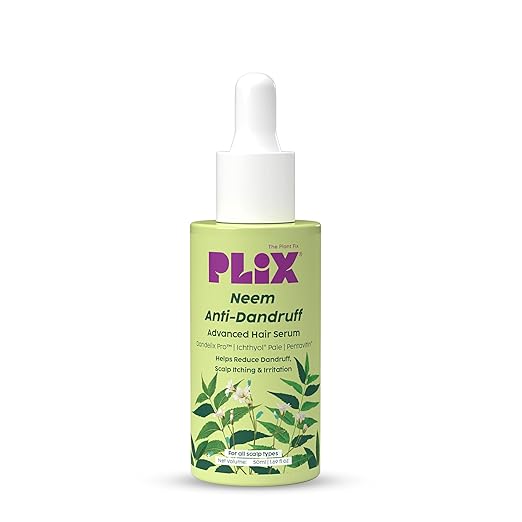 PLIX – The Plant Fix Neem Anti-Dandruff Advanced Serum | 3% Dandelix Pro™ & Ichthyol® Pale | Quick Absorbing, Non-Greasy & Lightweight Formula | 50ml PLIX