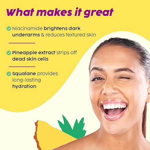 PLIX β The Plant Fix Pineapple 5% Niacinamide Bright Polishing Cream | For Neck, Knees & Elbows | Reduces Hyperpigmentation, Exfoliates & Hydrates Skin | All Skin Types | 50g PLIX