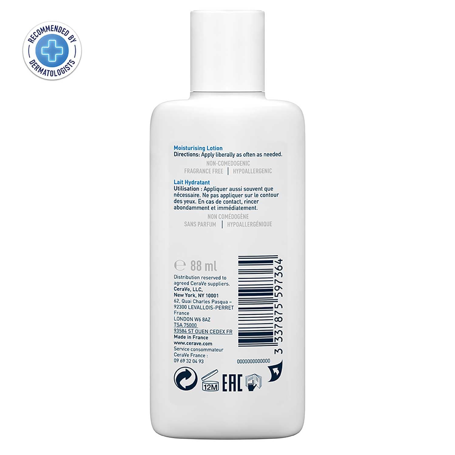 CeraVe Moisturizing Lotion For Dry To Very Dry Skin With Ceramides & Hyaluronic Acid – 88ml CeraVe