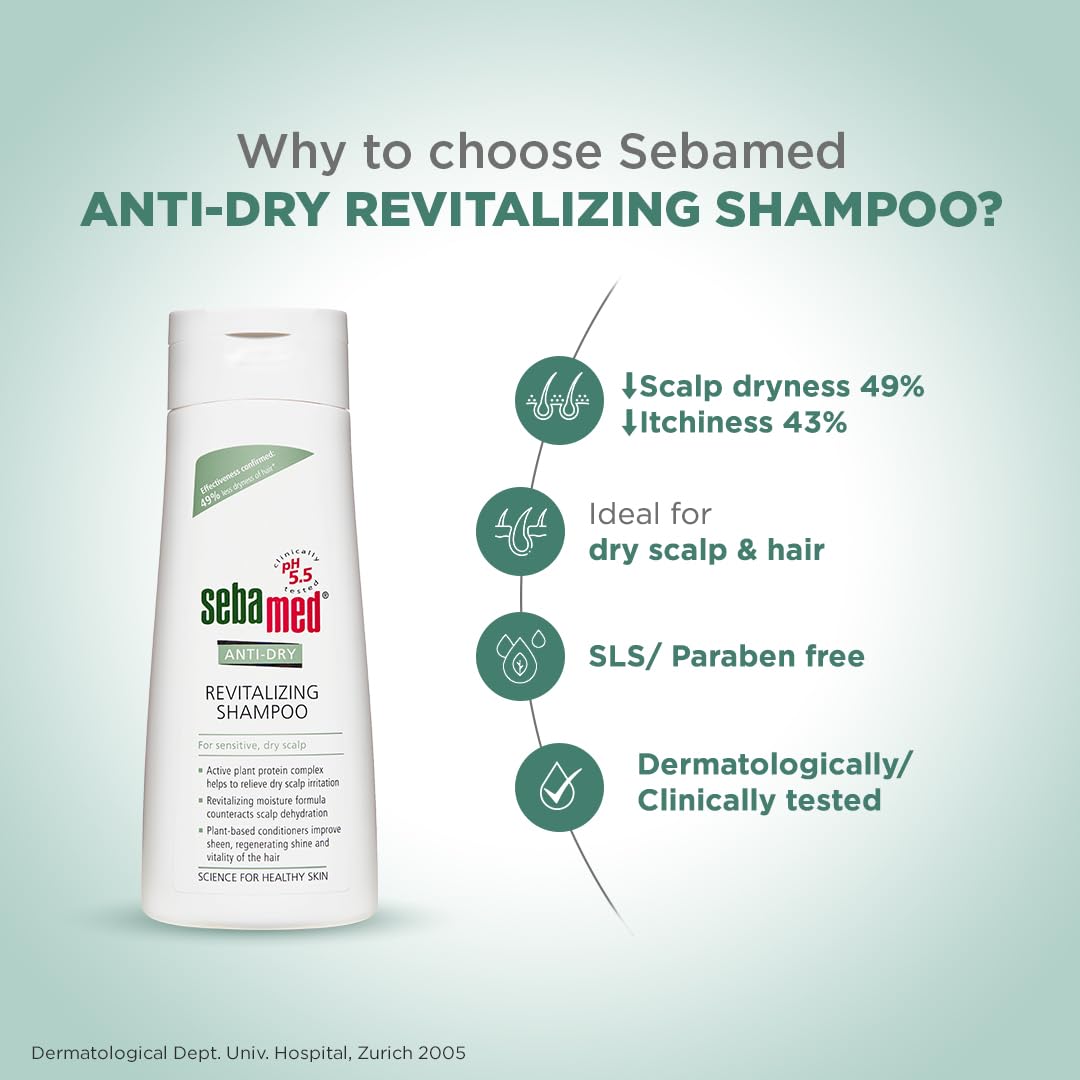 Sebamed Anti-Dry Revitalizing Shampoo 200 ml | pH 5.5 for Less Dryness Sebamed