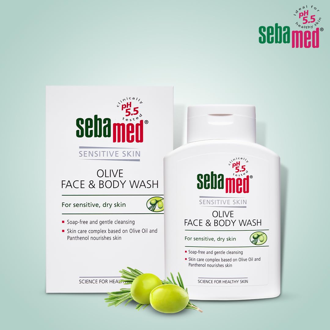 Sebamed Olive Face & Body Wash 200 ml | pH 5.5 for Dry Skin Sebamed