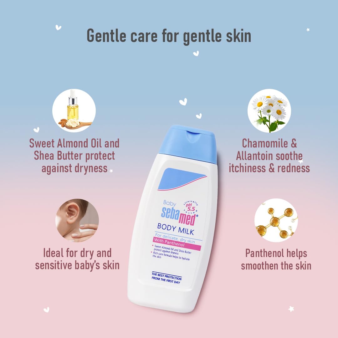 Sebamed Baby Body Milk Lotion 100 ml | pH 5.5 for Dry Baby Skin