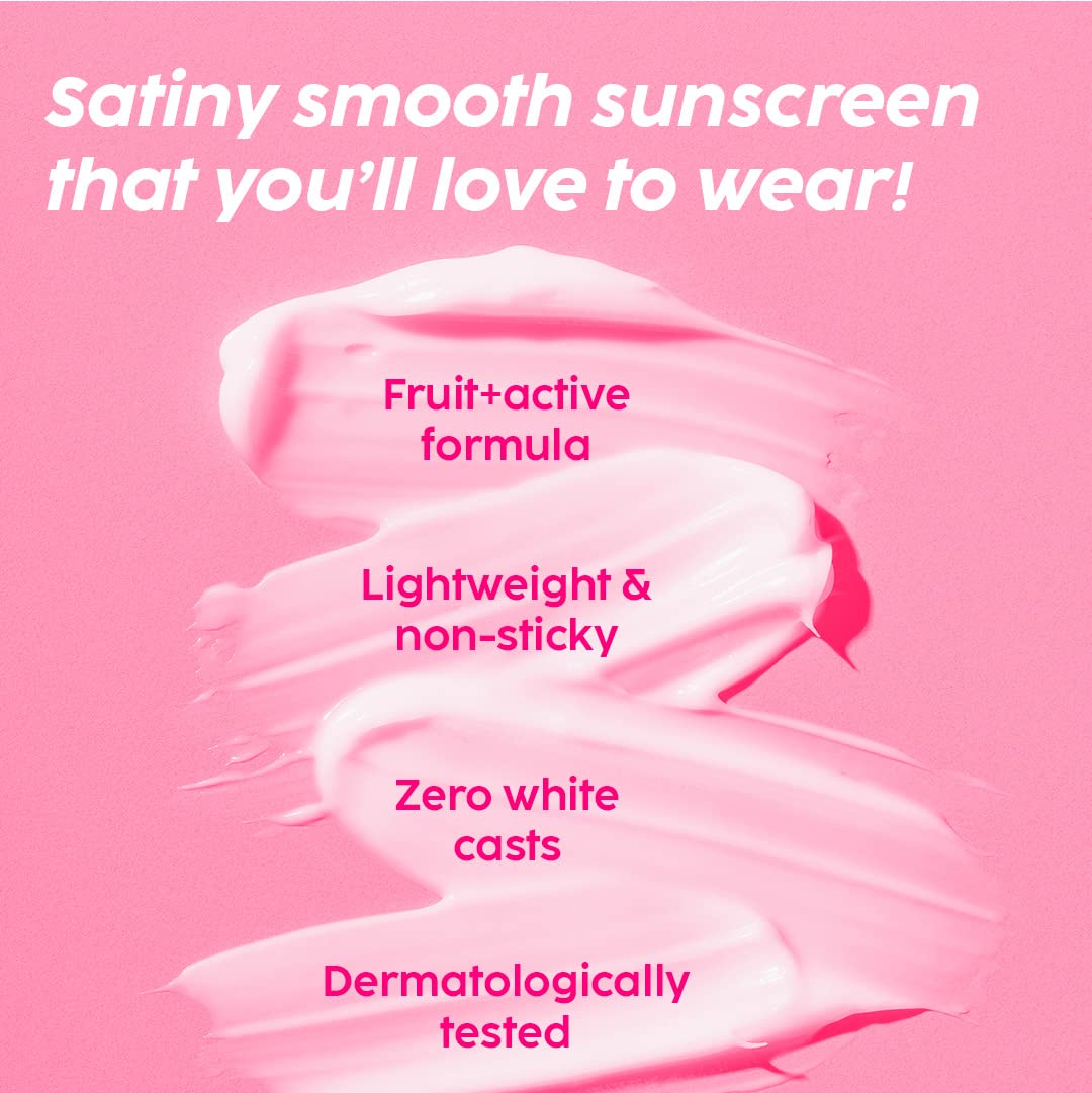 PLIX – The Plant Fix SPF 50+ Guava Glow Invisible Sunscreen | PA+++ | UV A, UV B & Blue Light Protection | With Ceramides, Vitamin C & Hyaluronic Acid | No White Cast | 50g PLIX