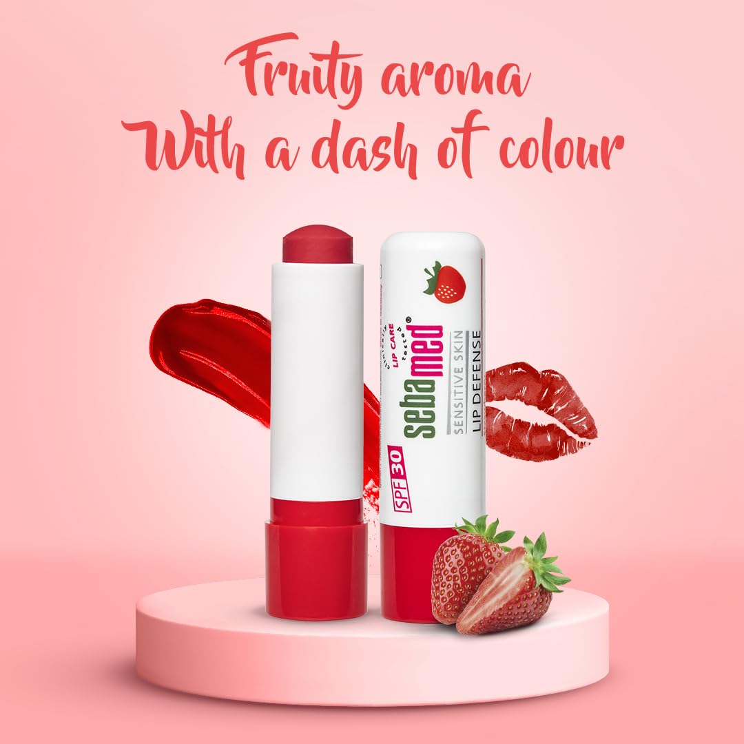 Sebamed Lip Defense Strawberry 4.8g | SPF 30 Lip Balm for Dry Lips